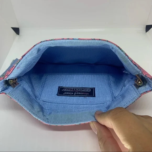 Vineyard Vines for Kentucky Derby Mint Julep Horseshoe Satin Wristlet - Picture 9 of 11